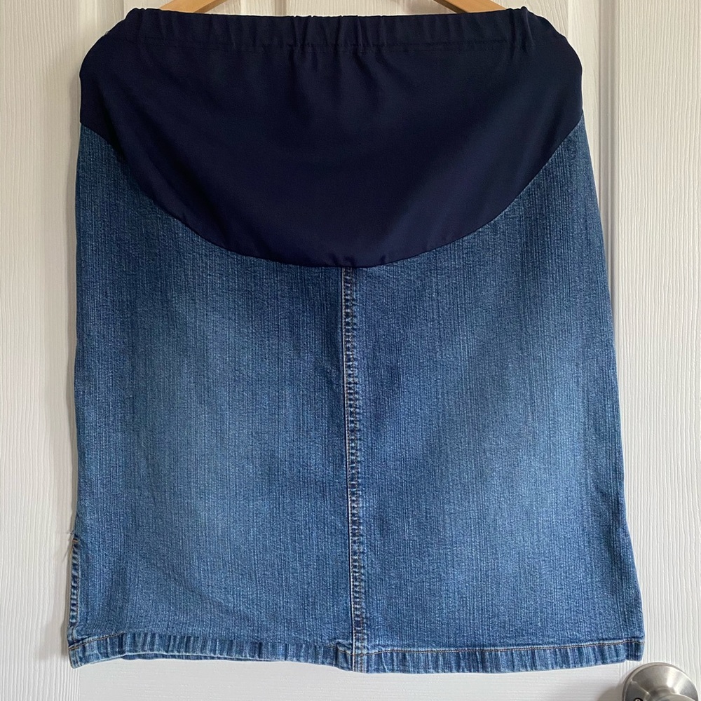 denim maternity skirt